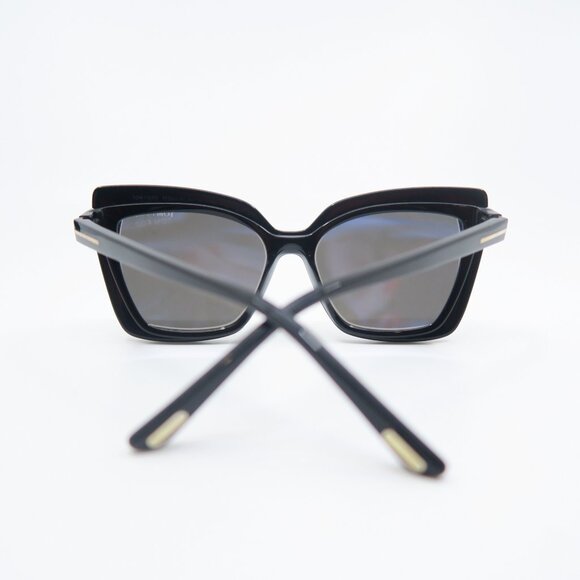 Tom Ford TF 5641-B 001 53mm Black Butterfly, New, Cat Eye Sun Clip On Glasses. - Picture 5 of 11
